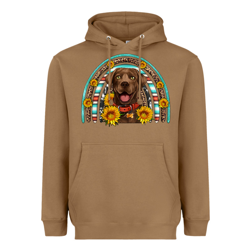 Chocolate Labrador Rainbow Heavyweight Hoodie by Artiststas | Teevron