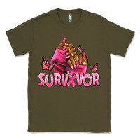 Army Green Breast Cancer survivor afro nails Classic Tee - NancyCooperArtShop