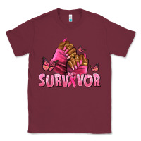 Burgundy Breast Cancer survivor afro nails Classic Tee - NancyCooperArtShop