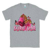 Heather Grey Breast Cancer survivor afro nails Classic Tee - NancyCooperArtShop