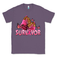Lavender Breast Cancer survivor afro nails Classic Tee - NancyCooperArtShop