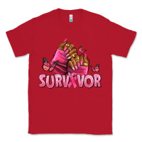 Red Breast Cancer survivor afro nails Classic Tee - NancyCooperArtShop
