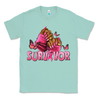 Seafoam Breast Cancer survivor afro nails Classic Tee - NancyCooperArtShop