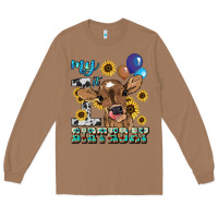 Toasted Coconut My first Birthday baby cow sunflower Long Sleeve Tee - HowdyJamesFarm