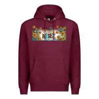 Burgundy blessed nurse libbey glass Premium Hoodie - BundleAndBundleShop