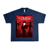 Navy The Omen Horror Movie Urban Heavy Tee - minhPixels