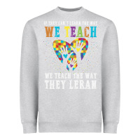 Heather Grey Autism Awareness Teacher Heavyweight Sweatshirt - CowhideDigitalArt