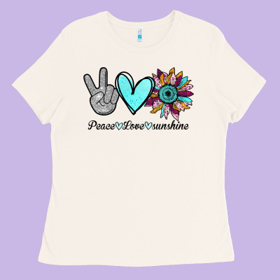 Peace Love Sunshine Ladies Tee Designed By Bettercallsaul