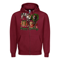 Happy Holidays Mustang Horse Zipper Hoodie | Teevron