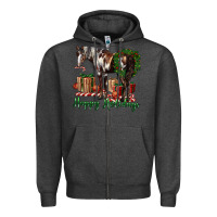 Charcoal Heather happy holidays mustang horse Zipper Hoodie - LillyAllenDesigns