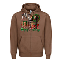 Chestnut happy holidays mustang horse Zipper Hoodie - LillyAllenDesigns