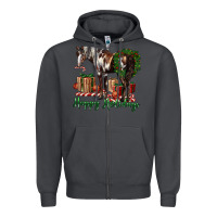 Smoke happy holidays mustang horse Zipper Hoodie - LillyAllenDesigns