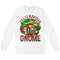 White Feliz Navidad gnome Mexico Long Sleeve Tee - HowdyJamesFarm