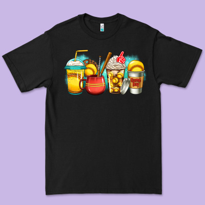 Softball Coffee Premium Tee Designed By Jasminsmagicworld