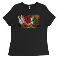 Black Peace Love Christmas Ladies Tee - Bettercallsaul