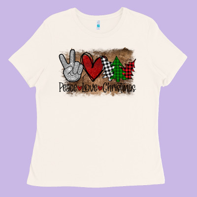 Peace Love Christmas Ladies Tee Designed By Bettercallsaul