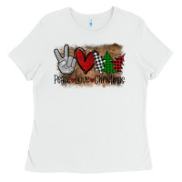 White Peace Love Christmas Ladies Tee - Bettercallsaul