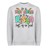 Heather Grey easter he is not here for he has risen just as he Heavyweight Sweatshirt - LillyAllenDesigns