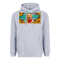 Heather Grey golden retriever license plate Heavyweight Hoodie - Artiststas