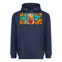 Navy golden retriever license plate Heavyweight Hoodie - Artiststas