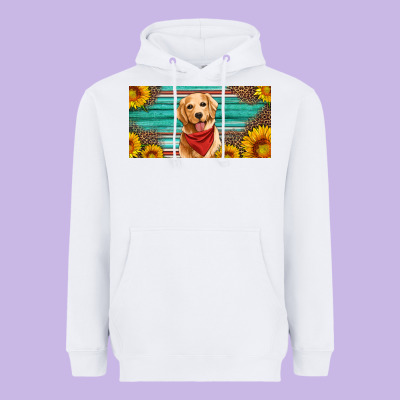 Golden Retriever License Plate Heavyweight Hoodie Designed By Artiststas