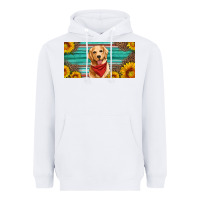 White golden retriever license plate Heavyweight Hoodie - Artiststas