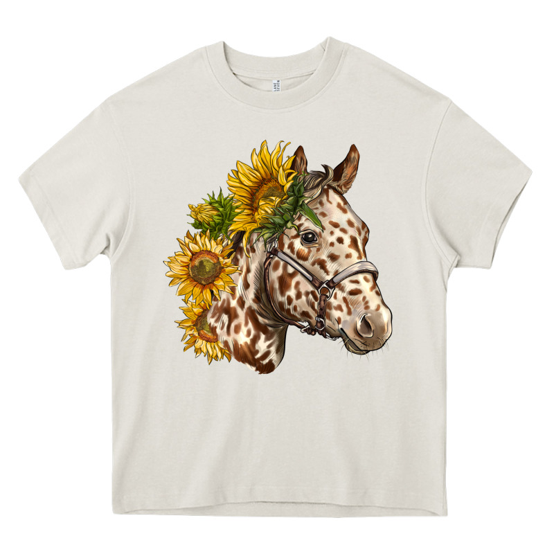 Appaloosa Horse With Sunflowers Heavy Core Tee by LillyAllenDesigns | Teevron