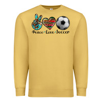 Antique Gold peace love soccer Premium Sweatshirt - Artiststas