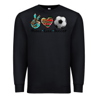 Black peace love soccer Premium Sweatshirt - Artiststas