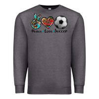 Charcoal Heather peace love soccer Premium Sweatshirt - Artiststas