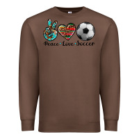 Chestnut peace love soccer Premium Sweatshirt - Artiststas