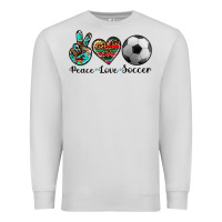 Dove Grey peace love soccer Premium Sweatshirt - Artiststas