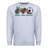 Heather Grey peace love soccer Premium Sweatshirt - Artiststas