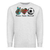 Oatmeal Heather peace love soccer Premium Sweatshirt - Artiststas