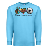 Ocean Blue peace love soccer Premium Sweatshirt - Artiststas