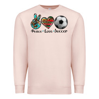 Pale Pink peace love soccer Premium Sweatshirt - Artiststas
