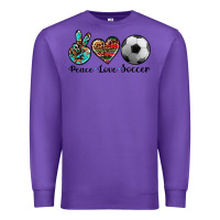 Purple peace love soccer Premium Sweatshirt - Artiststas