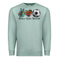 Seafoam peace love soccer Premium Sweatshirt - Artiststas