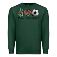 Sports Green peace love soccer Premium Sweatshirt - Artiststas