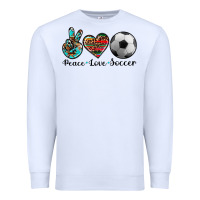 White peace love soccer Premium Sweatshirt - Artiststas