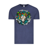 Vintage Denim Bull Skull Christmas Vintage Tee - RanaPortraitStore