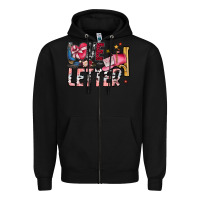 Black Love Letter Zipper Hoodie - SublimationCraftShop