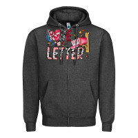 Charcoal Heather Love Letter Zipper Hoodie - SublimationCraftShop