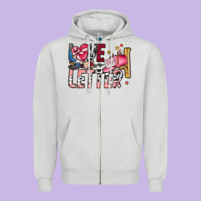 Love Letter Zipper Hoodie Designed By Sublimationcraftshop