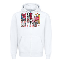 White Love Letter Zipper Hoodie - SublimationCraftShop