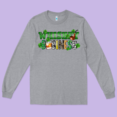Whiskey Business St. Patrick's Day Long Sleeve Tee Designed By Cowgirlartshop
