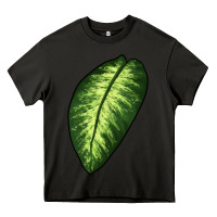 Asphalt Dumb Cane Leaf Heavy Core Tee - LillyAllenDesigns