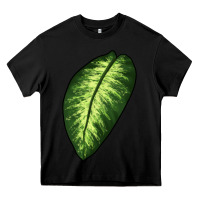 Black Dumb Cane Leaf Heavy Core Tee - LillyAllenDesigns