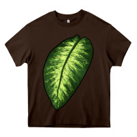 Chocolate Brown Dumb Cane Leaf Heavy Core Tee - LillyAllenDesigns