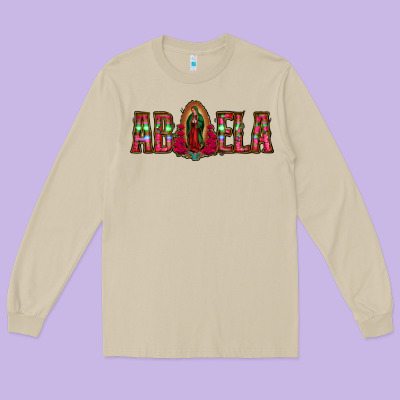 Abuela Floral Aztec Leopard Long Sleeve Tee Designed By Jasminsmagicworld